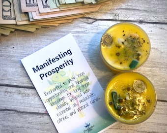 Prosperity Spell Tealights: Honeysuckle Scented Money Candle (Set of 2)