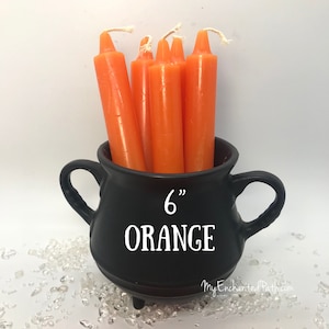 Orange Ritual Spell Candles, 6 inches by 3/4 inch, Larger than Chime Candles