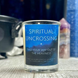 Spiritual Uncrossing Intention Votive Candle, 3 ounce glass filled