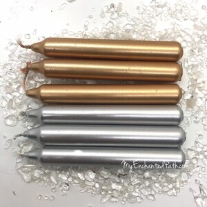 Gold or Silver Chime Candles, 4 inch Spell Candles