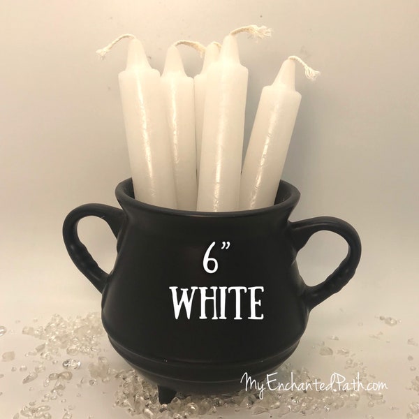 Spell Candles, 6 inches, Larger than Chime Candles,|  Ritual Candle | White Candle