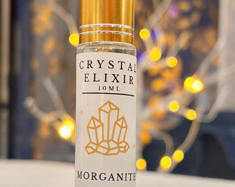 Morganite Crystal Elixir for Emotional Release, Aromatherapy Roll On 10ml