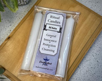 White Ritual Chime Candles, pack of 5