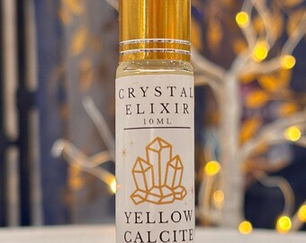 Yellow Calcite Crystal Elixir, 10ml Roll On, confidence, clarity & motivation