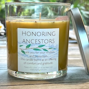 Honoring Ancestors Candle: Frankincense Offering, 9 oz Soy Blend