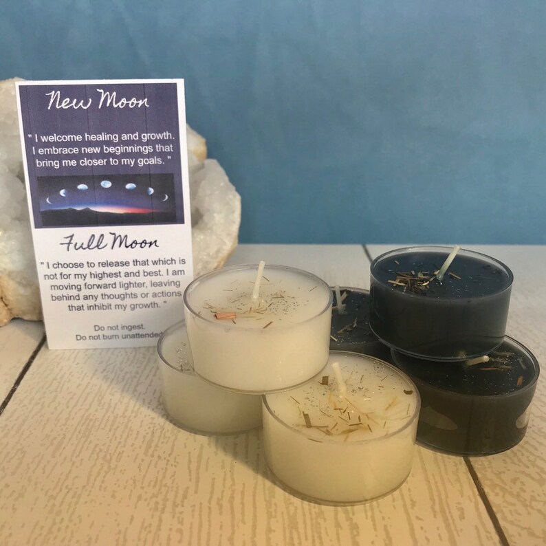 Set Full Moon Candles and New Moon Candles Tealight Etsy