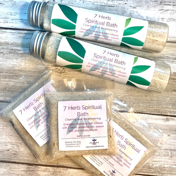 7 Herb Spiritual Bath | Uncrossing Bath Salts | For Drawing Good Luck and Success