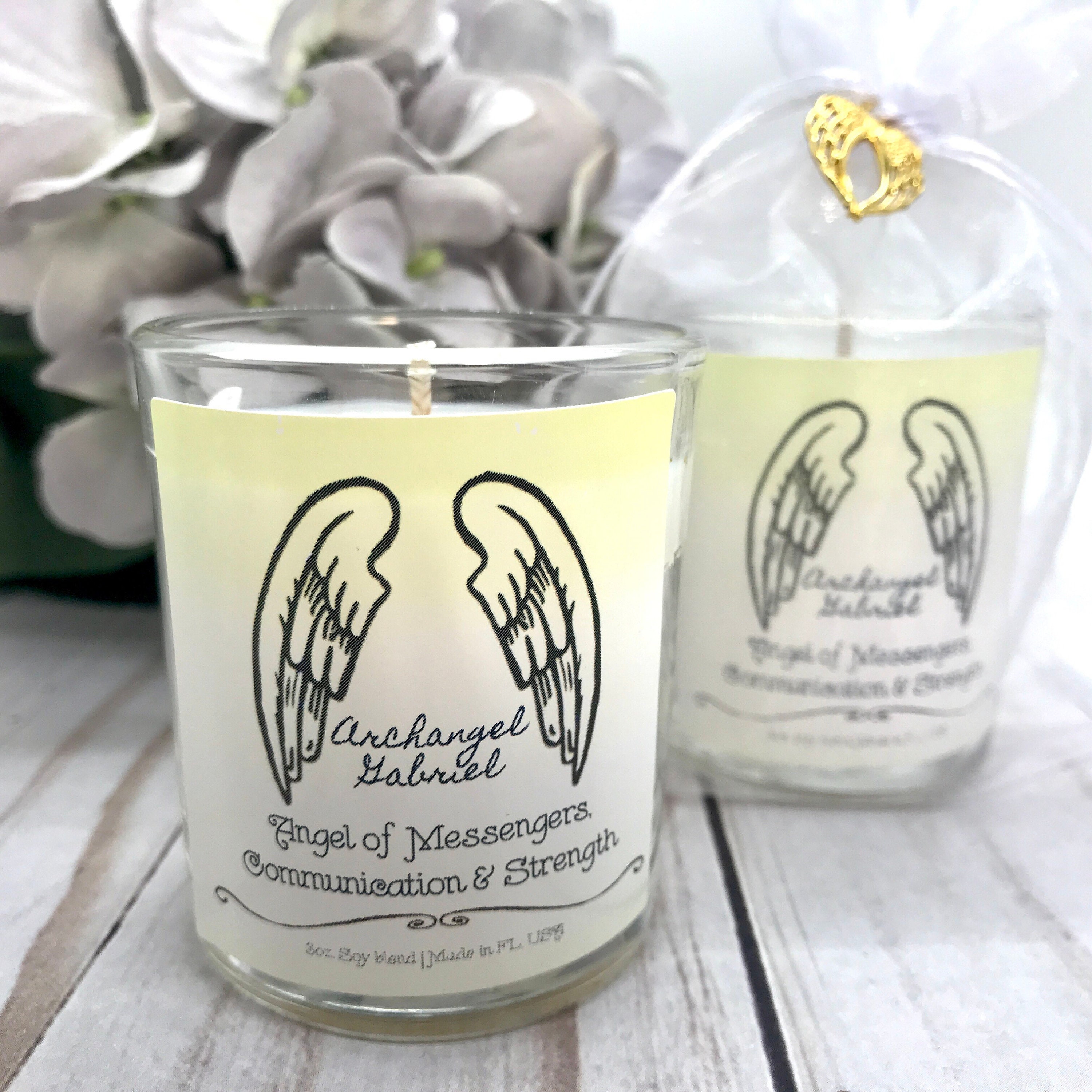 Archangel Candle Votive Candle Archangel Gabriel Candle Etsy