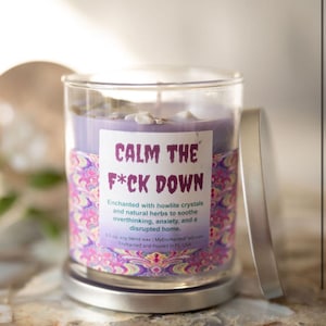 Calm the F*ck Down Candle, Novelty Aromatherapy Gift