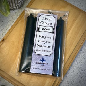 Black Ritual Chime Candles, pack of 5