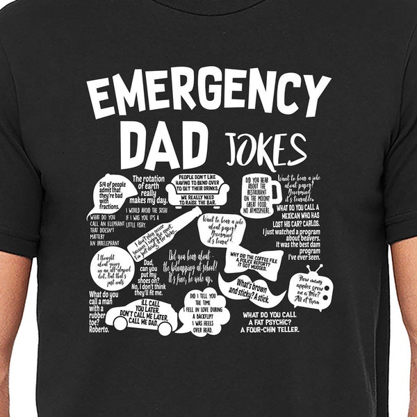 Emergency Dad Jokes Father's Day Birthday Gift Tshirt