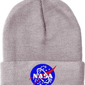 NASA Knit Winter Beanie Hats Gray