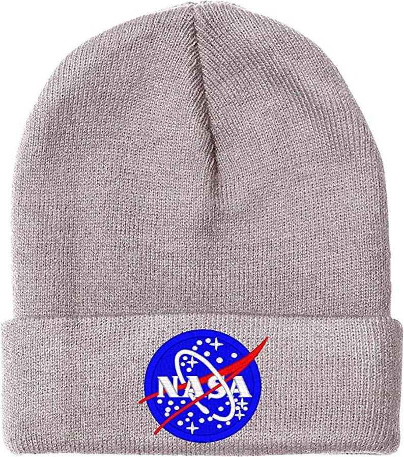 NASA Knit Winter Beanie Hats Gray