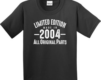 20th Birthday Gifts Limited Edition Made In 2004 All Original Parts T-Shirt