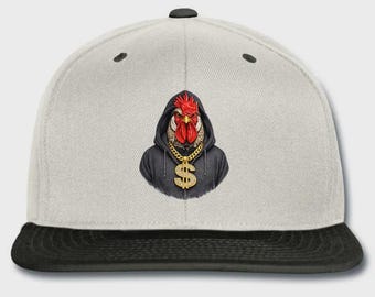 Hip Hop Hahn, Dollarzeichen Halskette Hahn, Lustige Urban Clipart, Snapback Hat