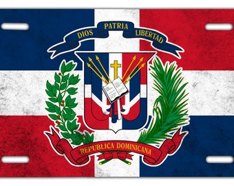 DOMINICAN FLAG Sublimated License Plate front Car decoration 6"x12" inch