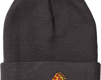 PIZZA  Embroidered Knit Winter Beanie Hats