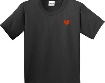 Broken Heart Pattern Embroidered T-shirt