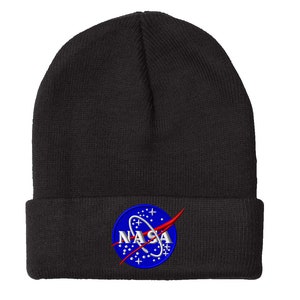 NASA Knit Winter Beanie Hats Black