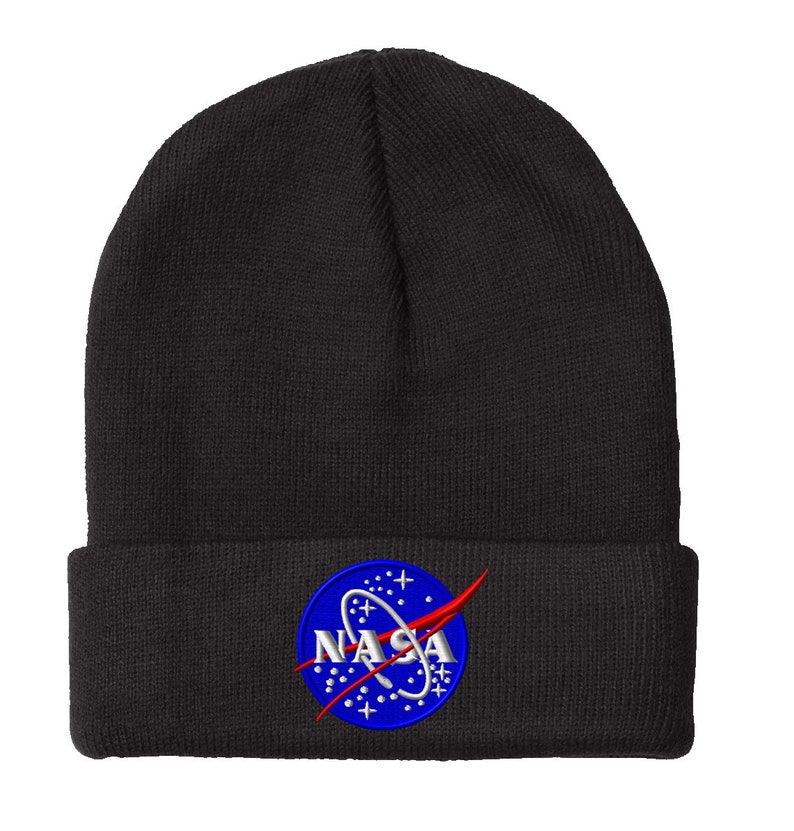 NASA Knit Winter Beanie Hats Black