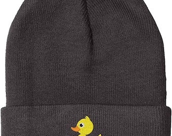 Embroidered Rubber Duck Unisex Knit Winter Beanie