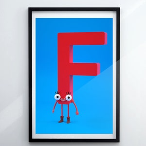 Digital download CUSTOM funny name letter  poster - printable poster Letter - kids room personalised letter poster - wall decor printable
