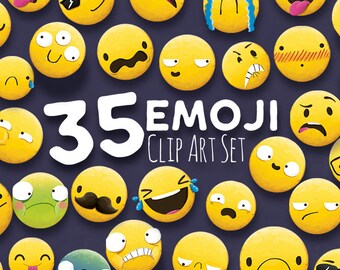 35 Emoji Clipart, Emoji Clip art, Smiley Face Emoji Clipart, feelings clipart, Face Emoticons, clipart, Emoji clip art images,Emoji Face