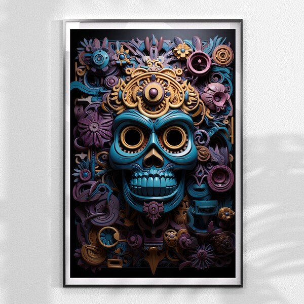 Dia De Los Muertos Poster Etsy