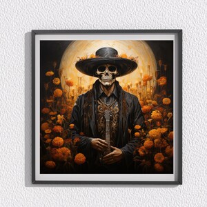 Mexican Catrin Printable Poster, Skull poster, Mexican art decor, Dia de Muertos art, skull printable wall decor, Catrina art print