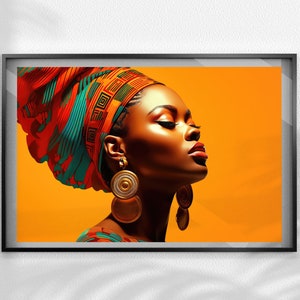 Printable African woman Wall Art, printable African wall art, African wall decor, colorful African Printable poster, poster African