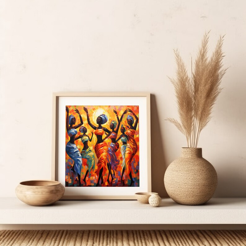 Bundle of 3 Printable Abstract African Wall Art, Printable African Wall