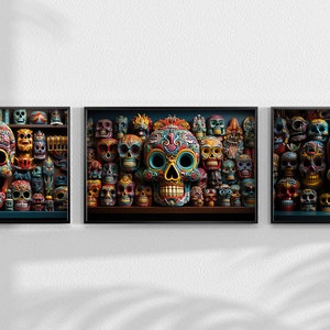 Mexican Calavera printable poster, skull poster, Mexican decor dia de muertos, skull printable wall decor, calavera art print