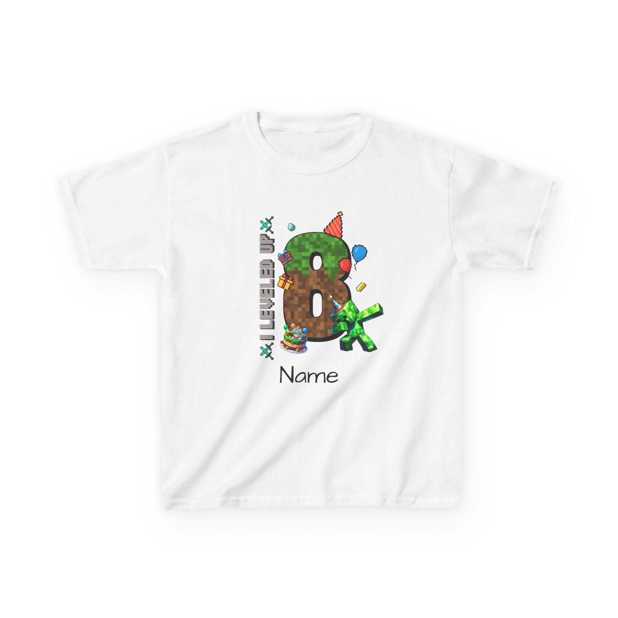 Level Up 8th Birthday Tee - Minecraft Inspired