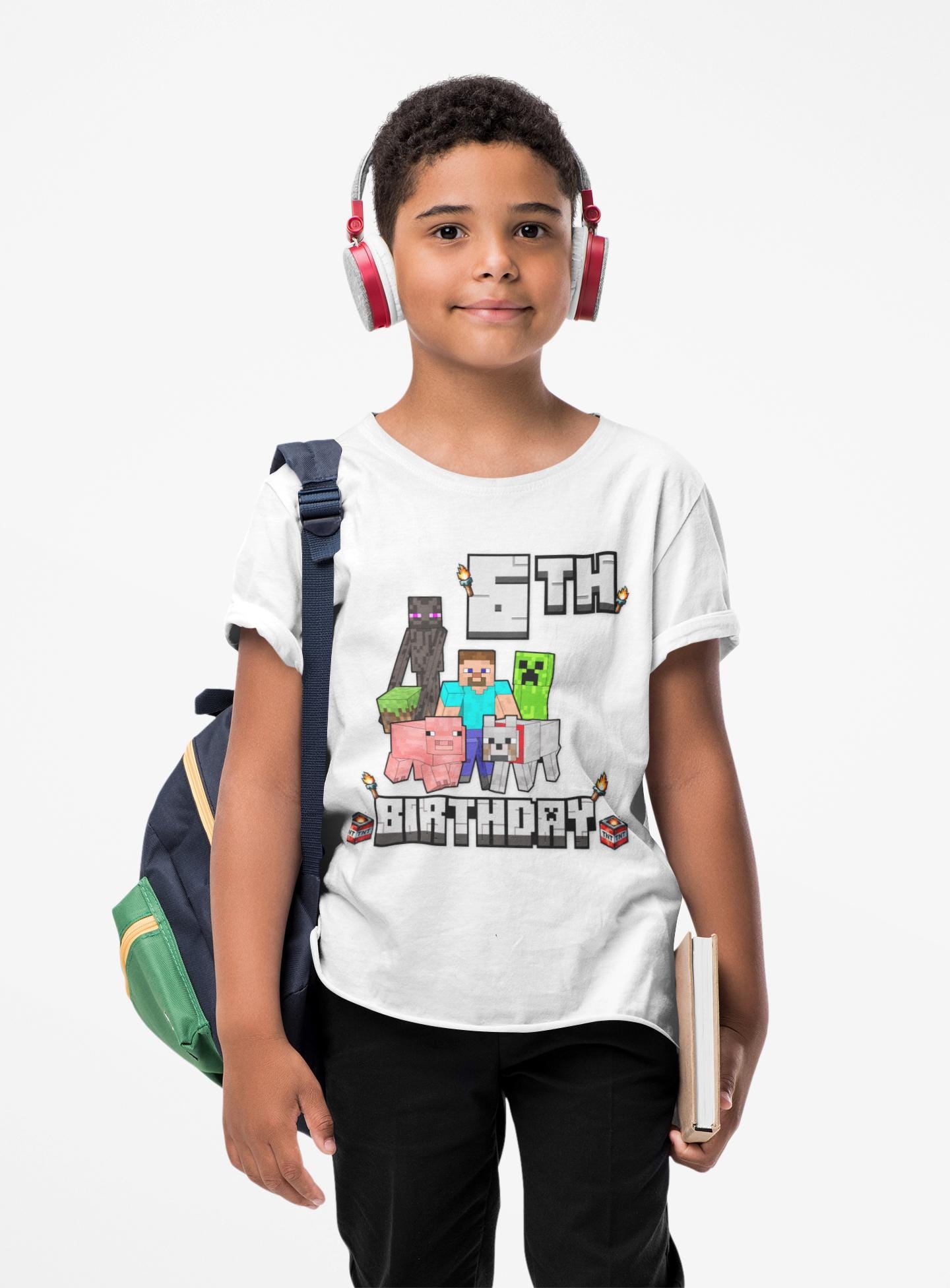 Minecraft Font Personalized Birthday Tee