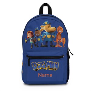 Sac à dos Dogman personnalisé pour enfants, Sac à dos Dogman, cartable parfait pour les enfants, cadeau amusant pour fan Dogman | Retour aux fournitures scolaires
