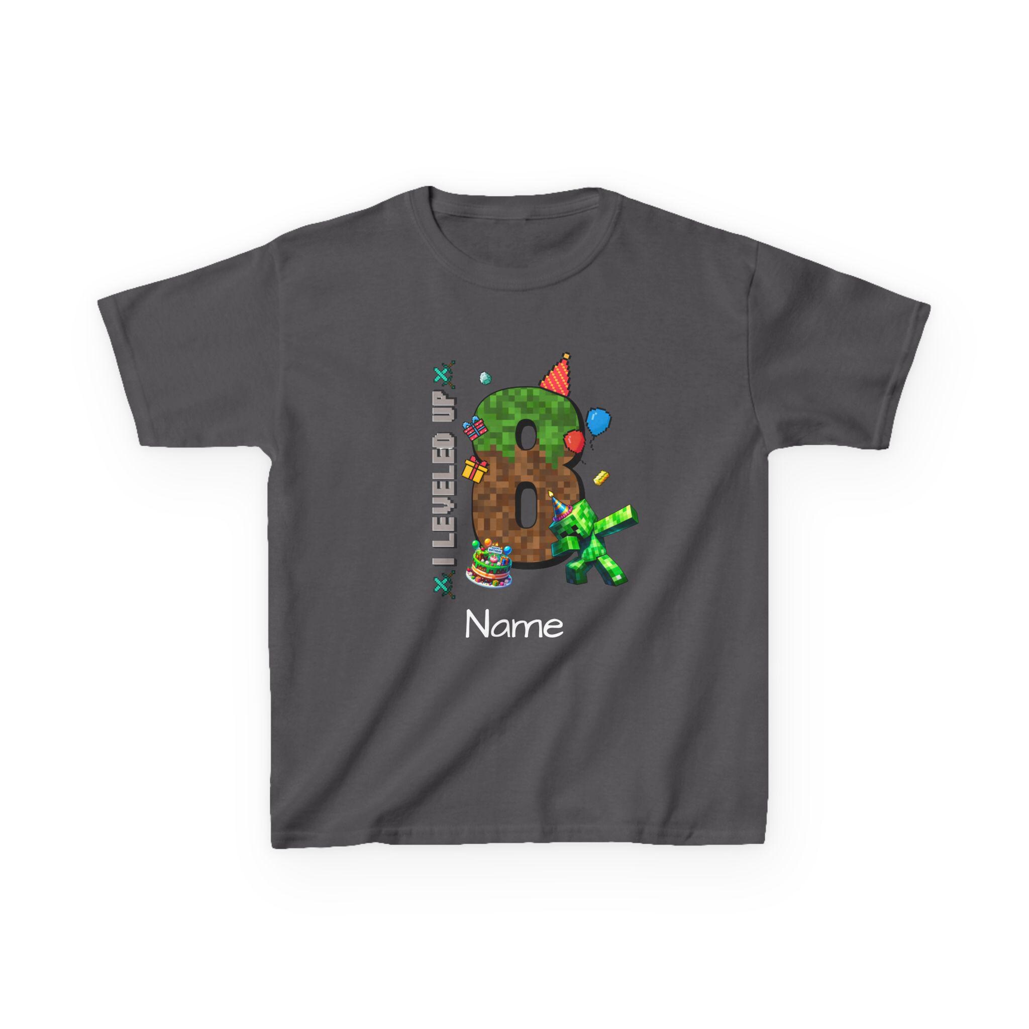 Level Up 8th Birthday Tee - Minecraft Inspired
