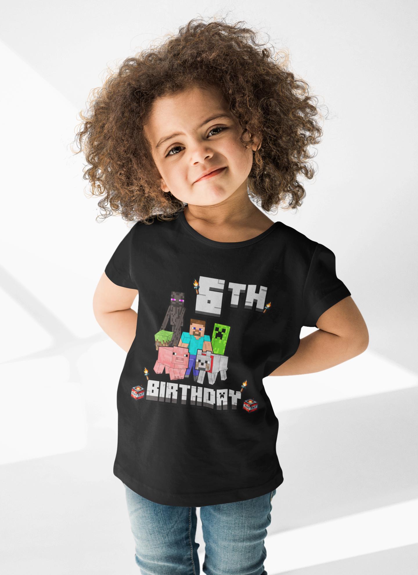 Minecraft Font Personalized Birthday Tee
