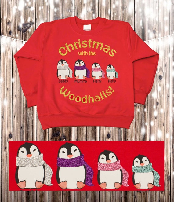 Personnalisé Pingouin Famille 3 4 5 Noël Manteau Ornement De Noël Décoration Cadeau