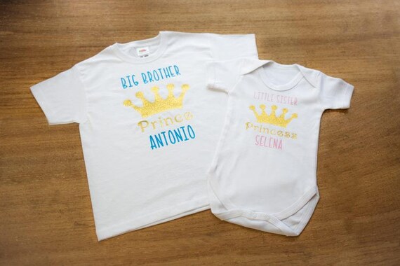 personalised cousin family name t-shirts big little tiny babygrow tops middle
