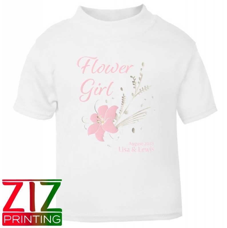 Personalised Flower Girl T-Shirt Flower 