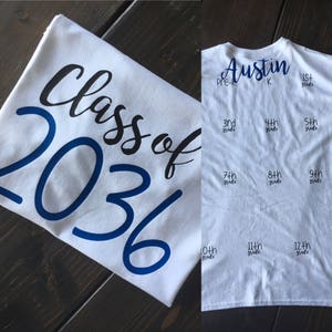 First day of school shirt Class of 2035, 2036, 2037 or any year grow with me. Graduation Shirt. Last day of school shirt. Kindergarten shirt