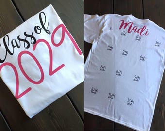 First day of school shirt Class of 2038, 2039, 2040 or any year grow with me. Graduation Shirt. Last day of school shirt. Kindergarten shirt