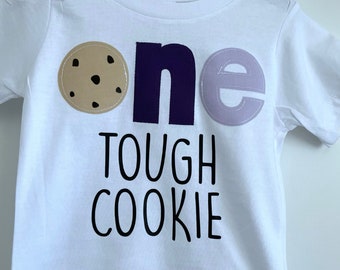 One tough cookie, Milk and Cookies First birthday shirt, ONE, 1st birthday, birthday shirt, chocolate chip cookie, any age, two, 2