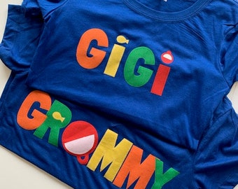 GIGI, GRAMMY, Grandma or Grandpa coordinating shirt for O-fish-ally ONE birthday, baby shower, family tee Bobber, fishing, boating, vacation