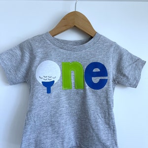 ONE golf tee birthday shirt, first birthday, golf birthday shirt, first birthday, hole in one birthday party, any age, 1 shirt,  custom age