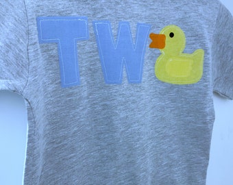 Rubber Ducky second birthday shirt, rubber ducky TWO, Rubber Ducky Shirt, 2nd Birthday Outfit, Boy Birthday Bodysuit, 1st Birthday Shirt