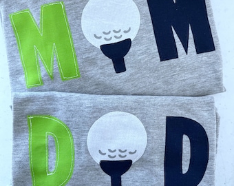 MOM, DAD or sibling coordinating shirt for ONE golf tee birthday shirt, golf birthday shirt, first, hole in one birthday party, any age