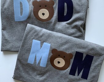 MOM, DAD, Mommy, Daddy or and custom name bear shirt! Beary special, baby bear, mama bear, baby shower, birthday shirt, woodland bear, party