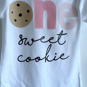 One sweet cookie, Milk and Cookies First birthday shirt, ONE, 1st birthday, girls birthday shirt, chocolate chip cookie, any age, two, 2