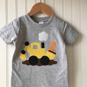 Construction 2nd birthday shirt. Completely customizable Digger birthday shirt. Work Zone party. Second, third, truck, excavator, dump truck